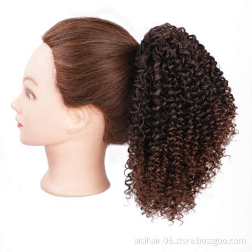 Aisi Beauty Hotselling Wholesale Afro Fluffy Puff Ombre Brown Hairpiece Extension Messy Donut Curly Afro Kinky Afro Hair Bun